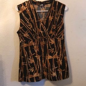 JK LA California tank top blouse in brown & black